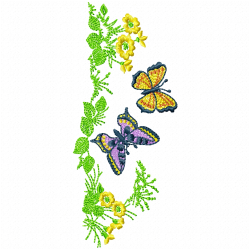 Flowers And Tree Embroidery Design 12